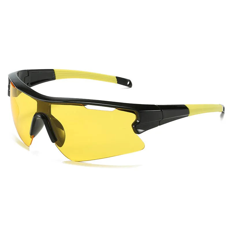 Windproof sports sunglasses with polycarbonate UV400 lenses in black frame grey lens option