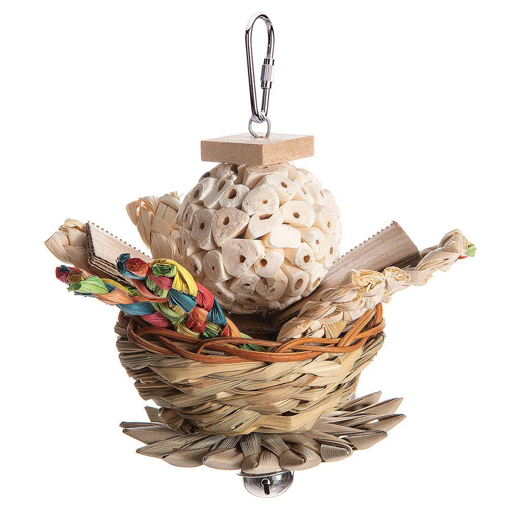 Three-type parrot gnawing toy bundle for medium to large birds