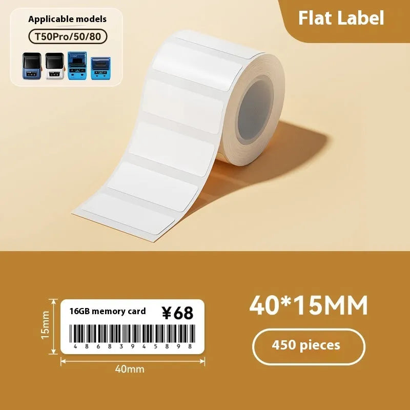 Pack of transparent waterproof adhesive sticker labels in various rectangular and round sizes on a sheet