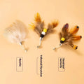 Three steel wire cat toy replacement heads with small flying insects colour design