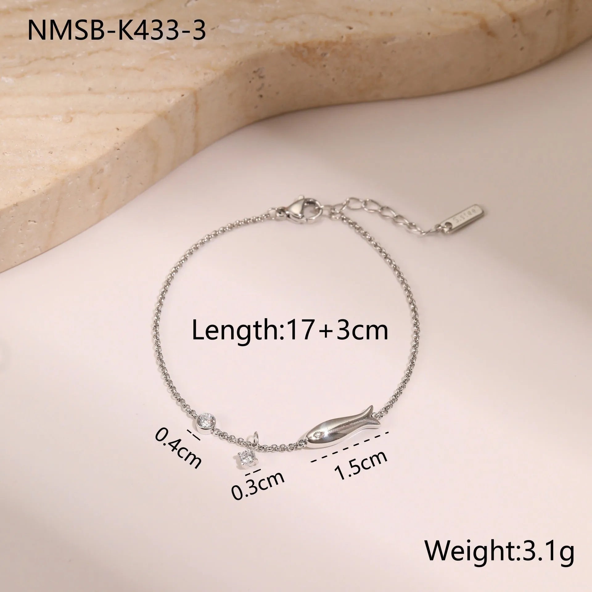Gold plated stainless steel bracelet with geometric star pendant, women's office jewellery