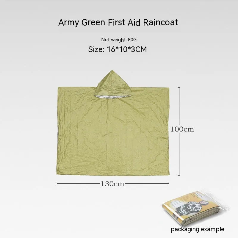 Orange emergency survival tent with sleeping bag and blanket for disaster relief