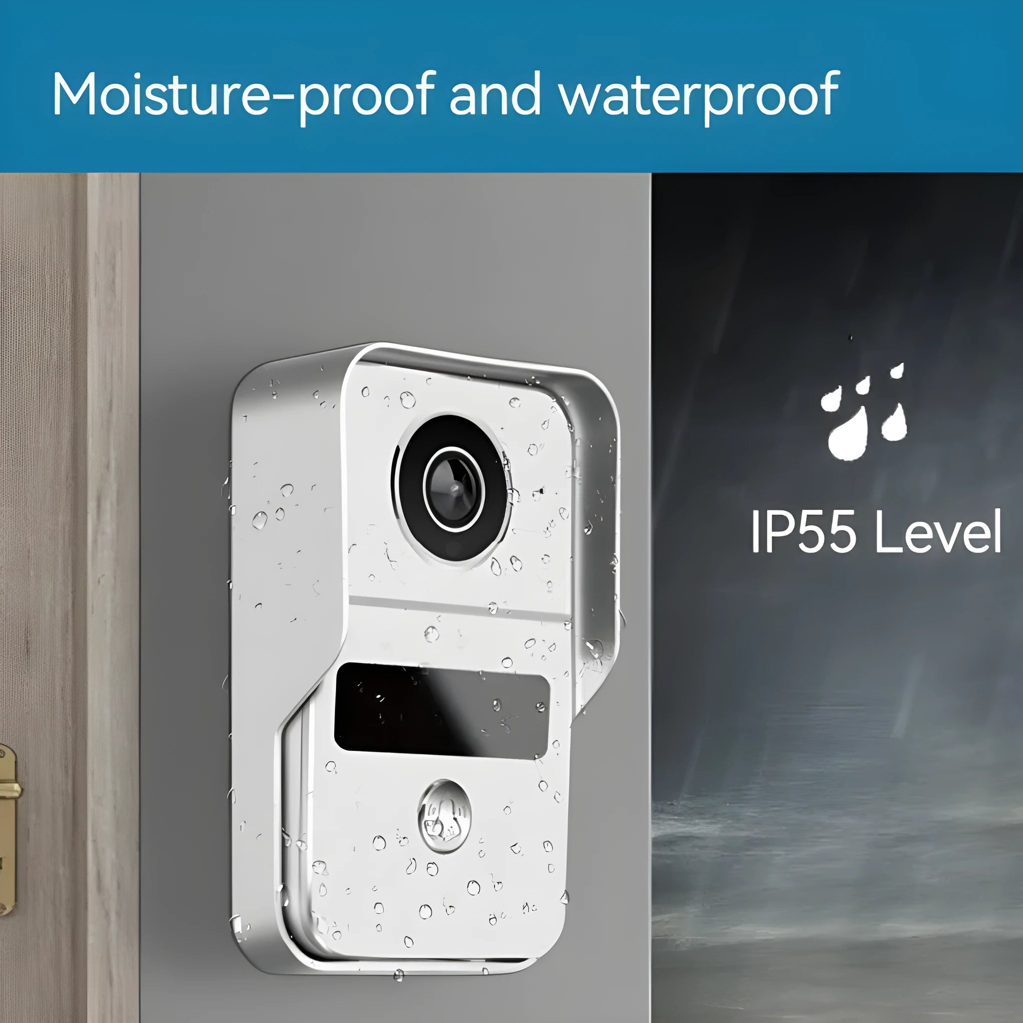 10-inch video intercom doorbell system with outdoor camera unit and colour display