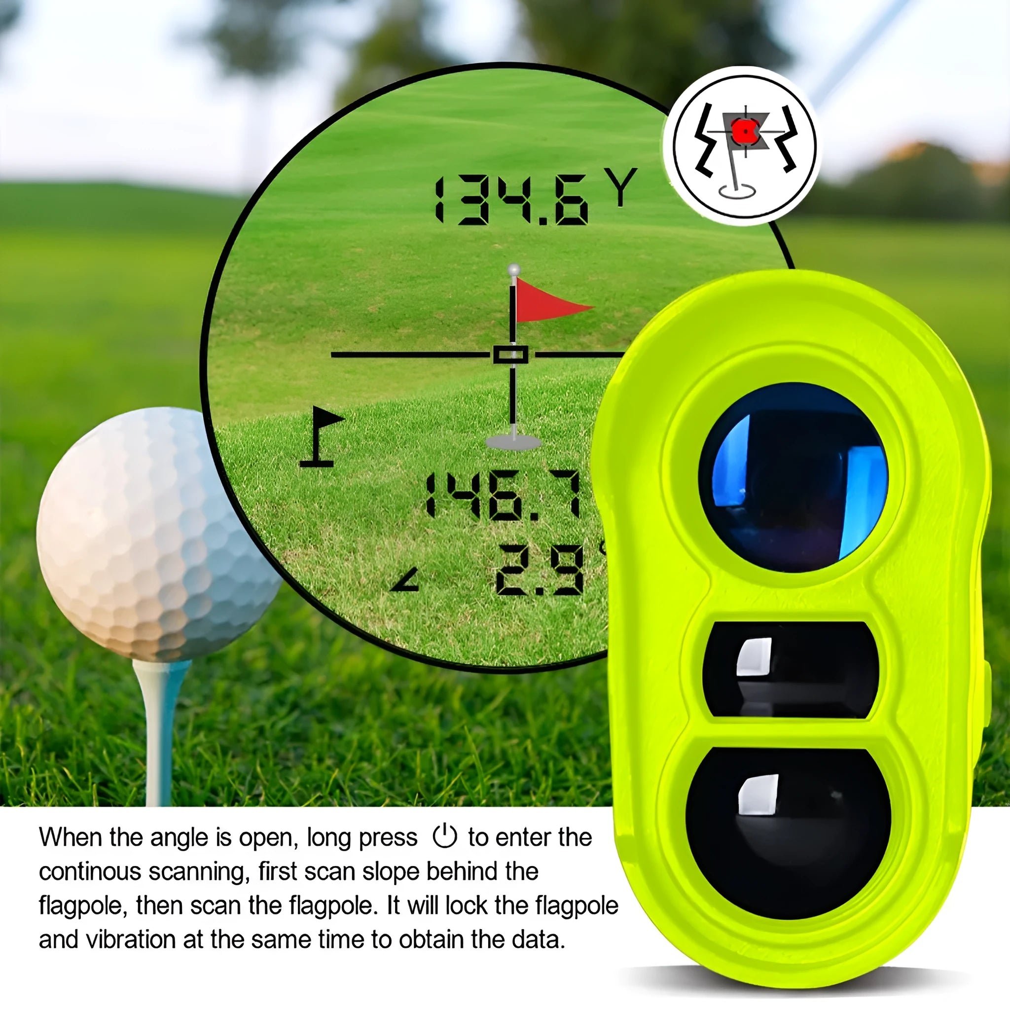 Laser rangefinder H3D-1000M with ABS body and infrared measurement for outdoor distance up to 1000 metres