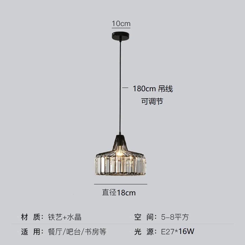 Modern crystal ceiling pendant lamp with LED lighting in gold finish showing crystal decorative elements