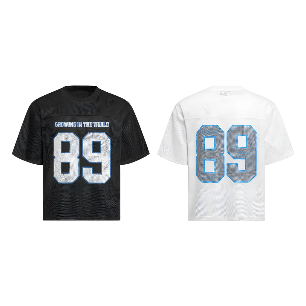 Alphanumeric printing loose fit casual T-shirt in black or white colour
