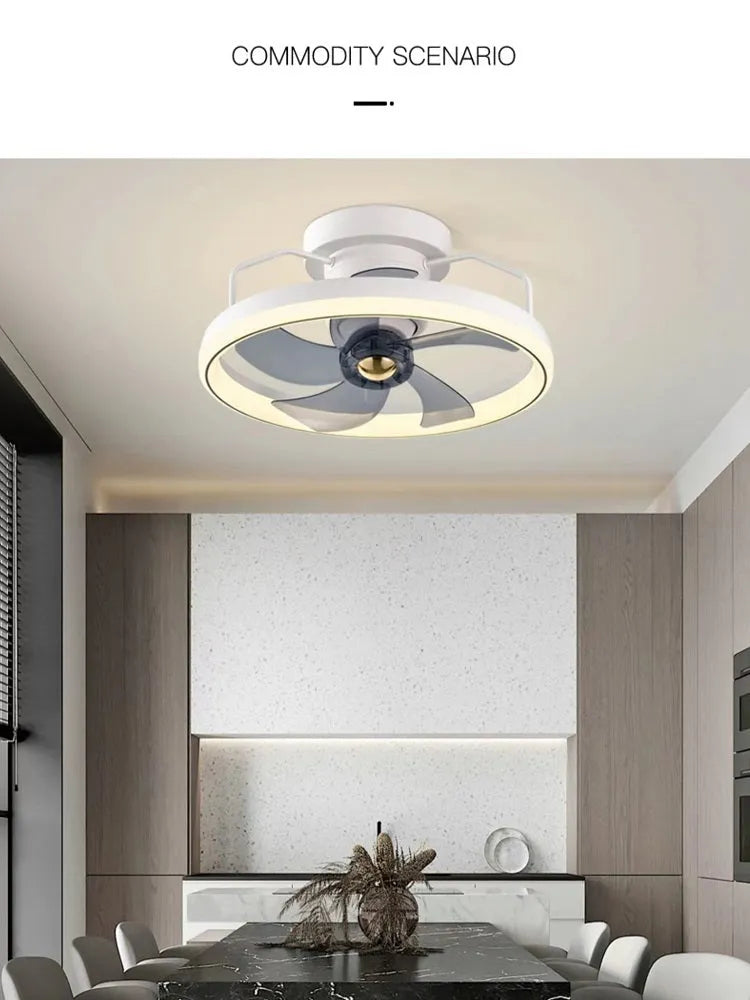 500mm diameter modern ceiling fan light with integrated lighting fixture in multiple colour options