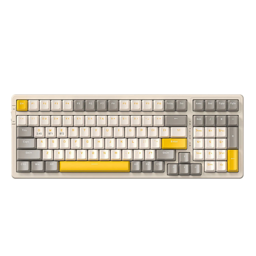 Bluetooth wireless mechanical keyboard with red switches in multiple colour options