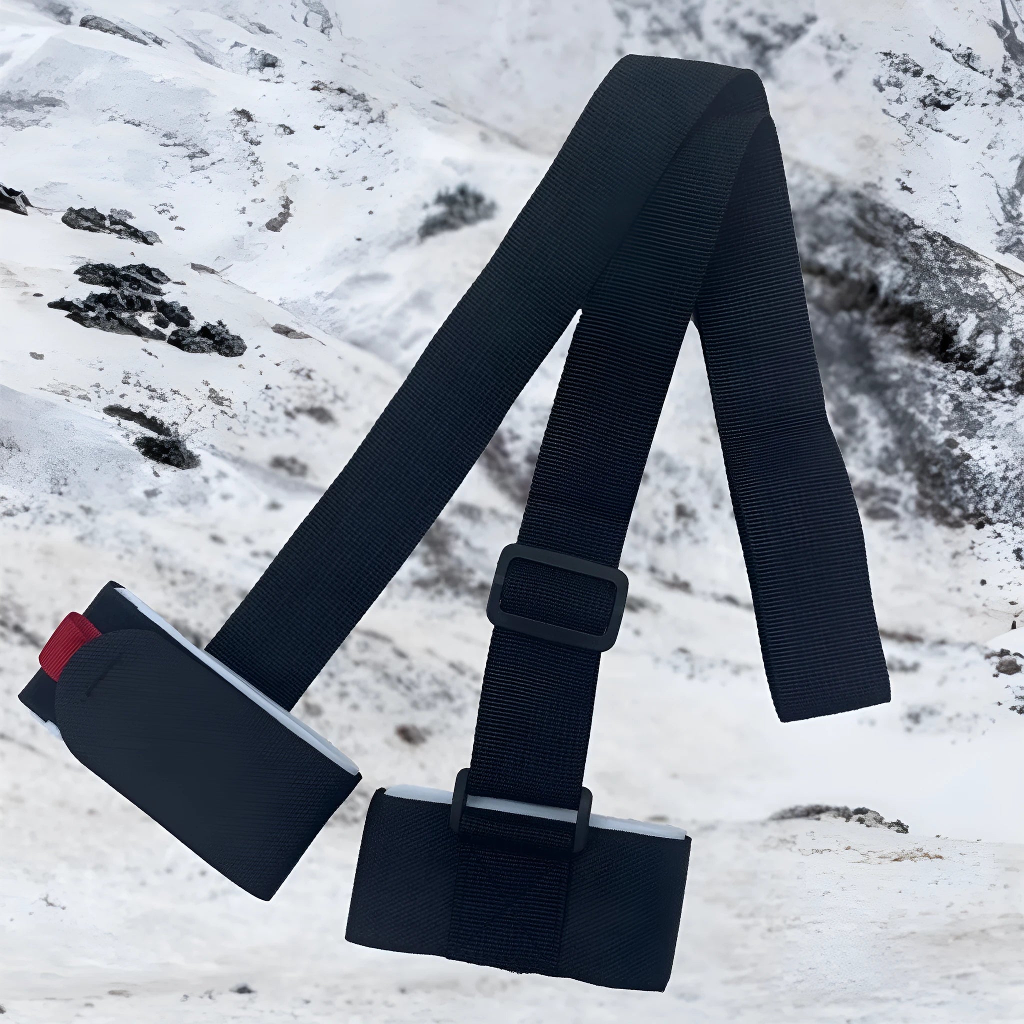Adjustable skiing bandage strap with hook and loop fastening in multiple colours