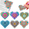Six PU leather handmade bookmarks with crystal flower cornerite designs in modern simplicity style