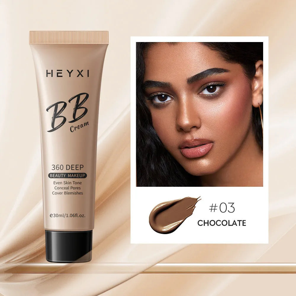 Waterproof BB cream in four shade options for natural skin tone matching