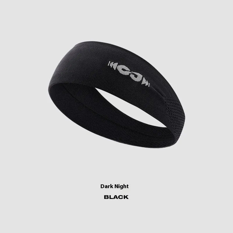 Seamless knitted sports hair band in black, gray, or blue for running and cycling