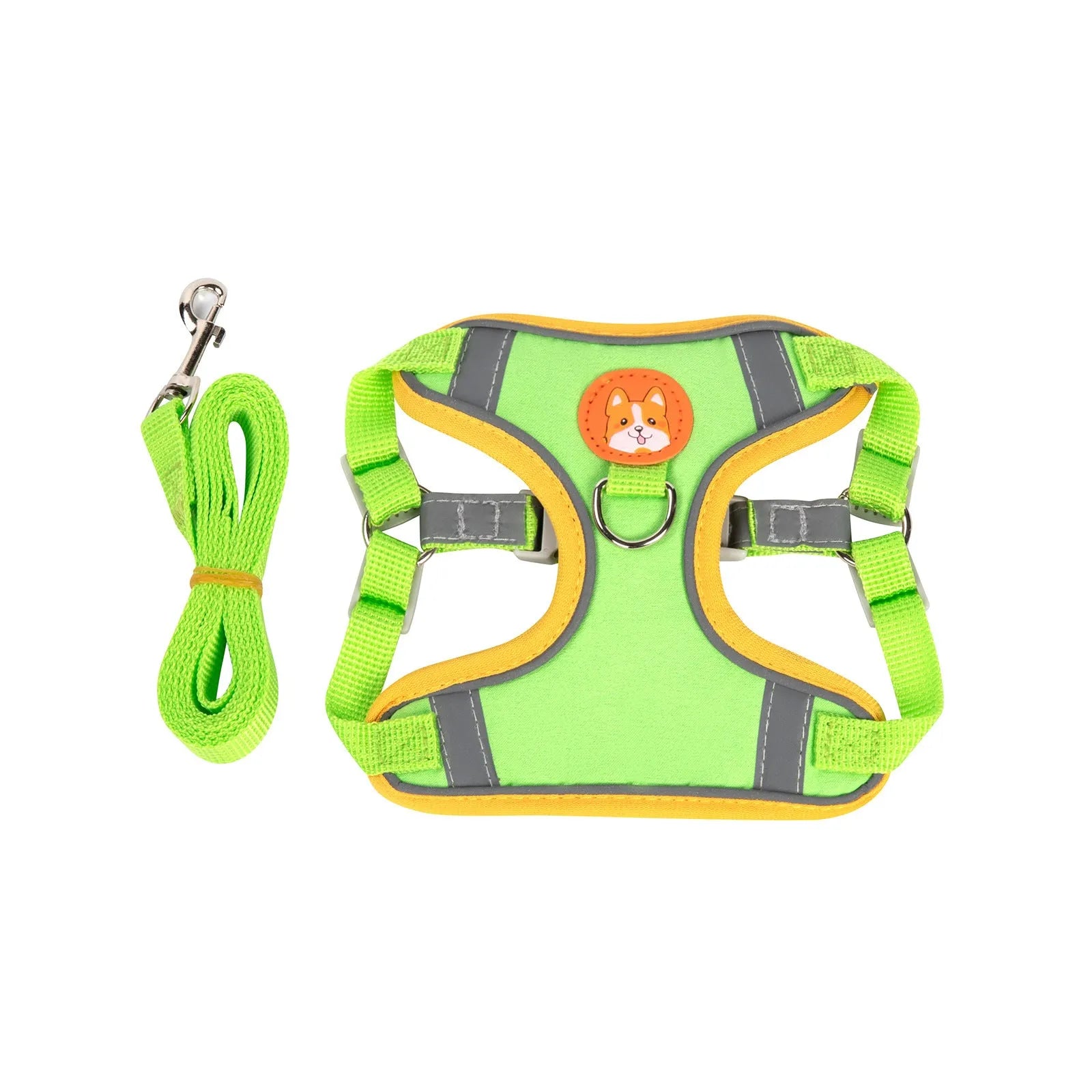 Adjustable dog haulage rope harness in six colours with anti-breaking safety feature