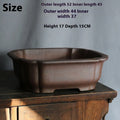 Purple sand rectangular flower pot for floor-standing bonsai display with modern design