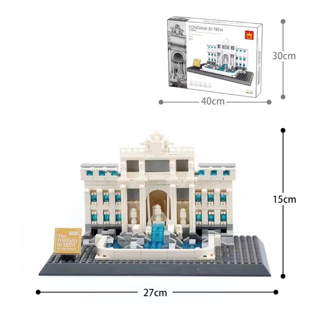 Wange small particle building blocks set with over 800 pieces for world landmark model construction