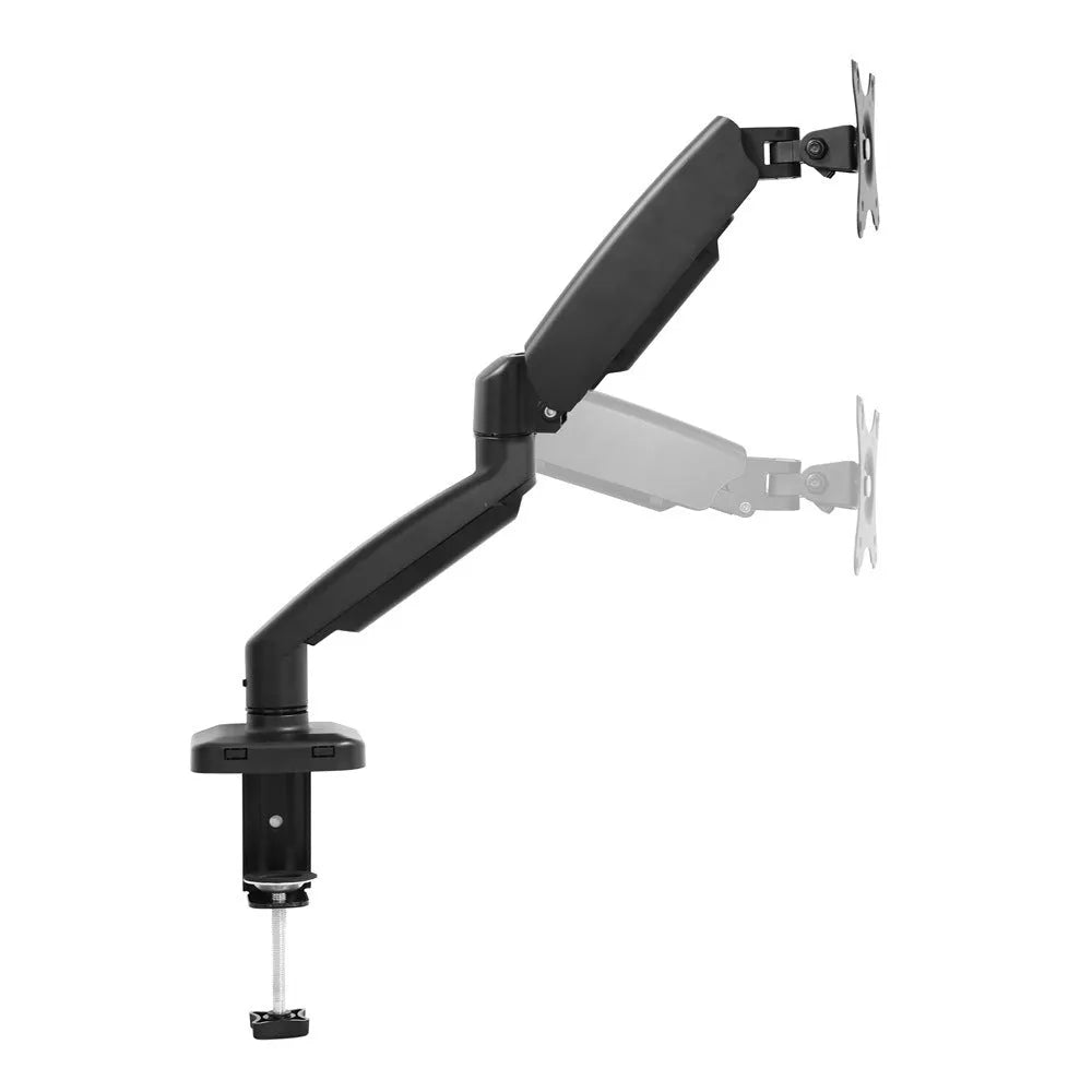 Black rotating telescopic LCD monitor bracket with metal and aluminium construction