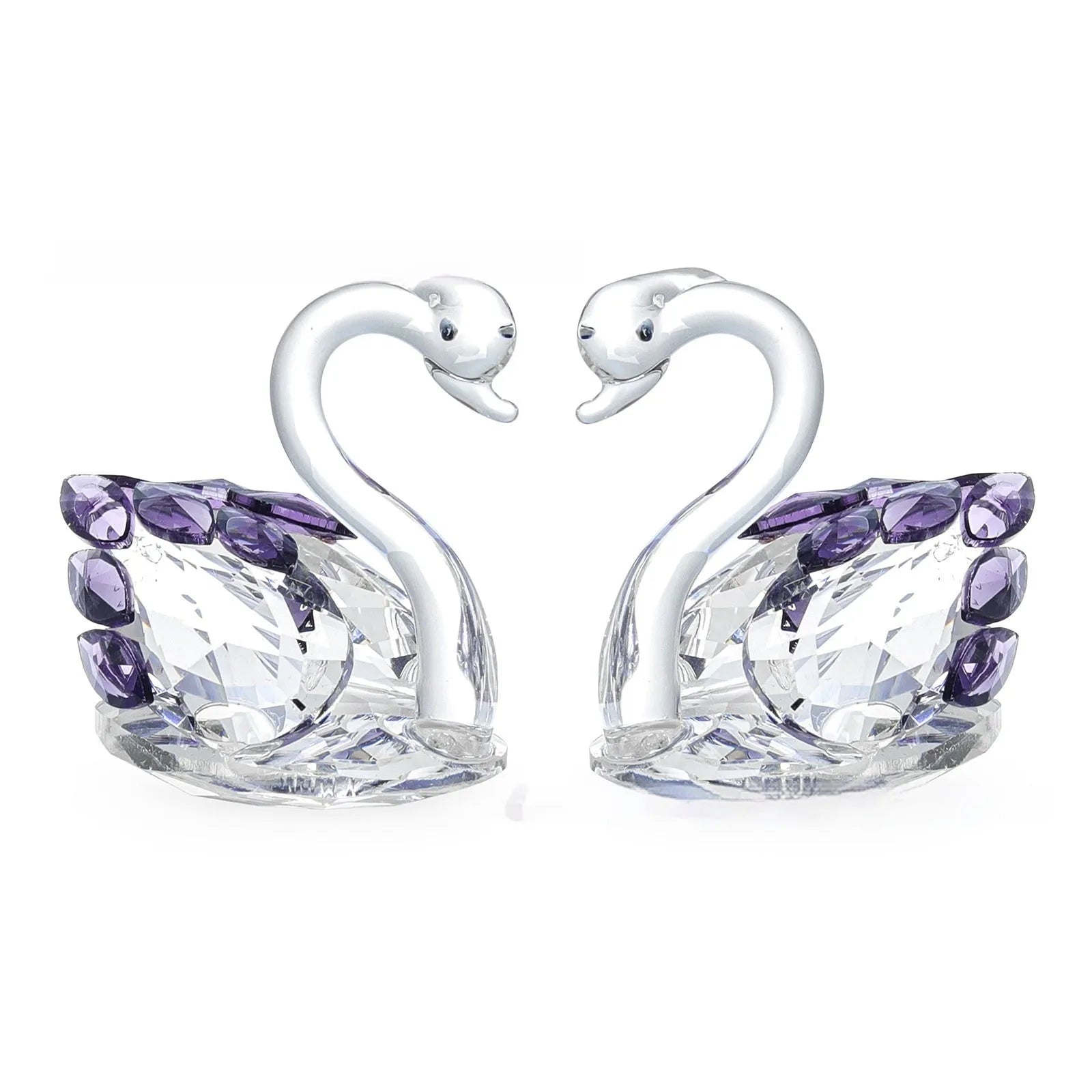 Crystal swan desktop decoration in choice of four colours and two design styles