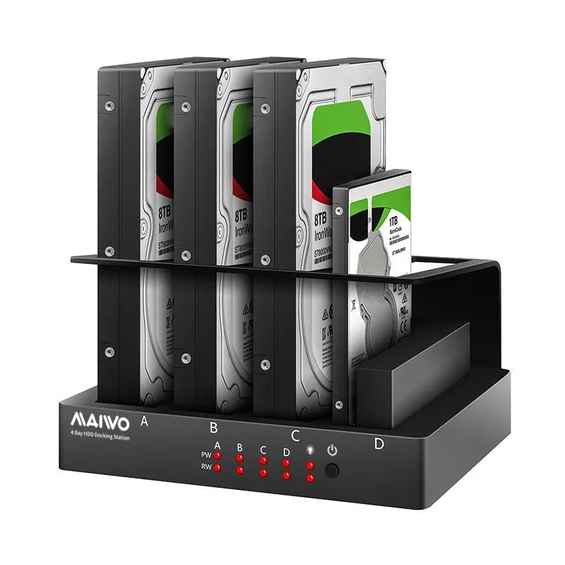 Four-bay external hard drive enclosure for 2.5 inch SATA drives