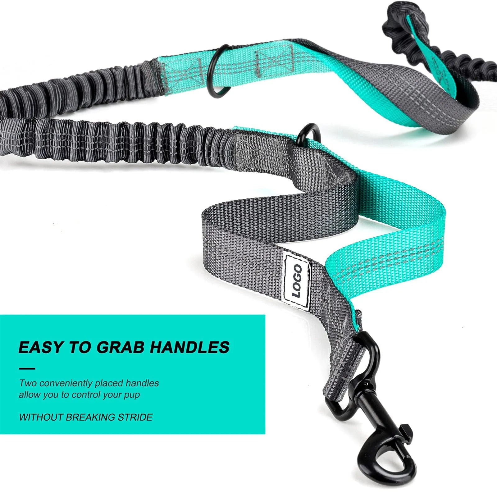 Black nylon pet walking set with waist bag, leash, and collar for outdoor dog training