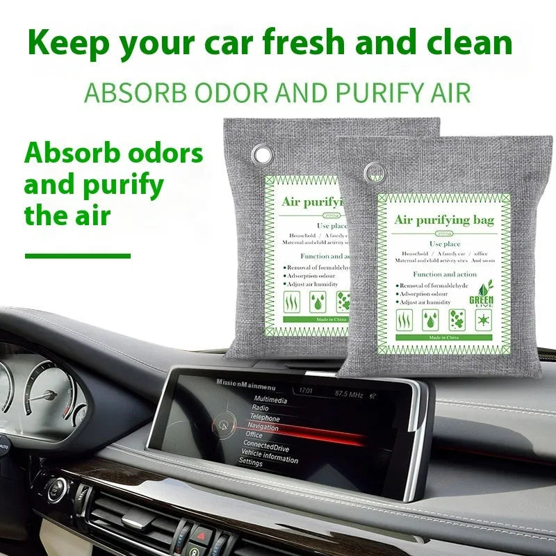 Bamboo charcoal formaldehyde removal bag in sewing style packaging for home air purification