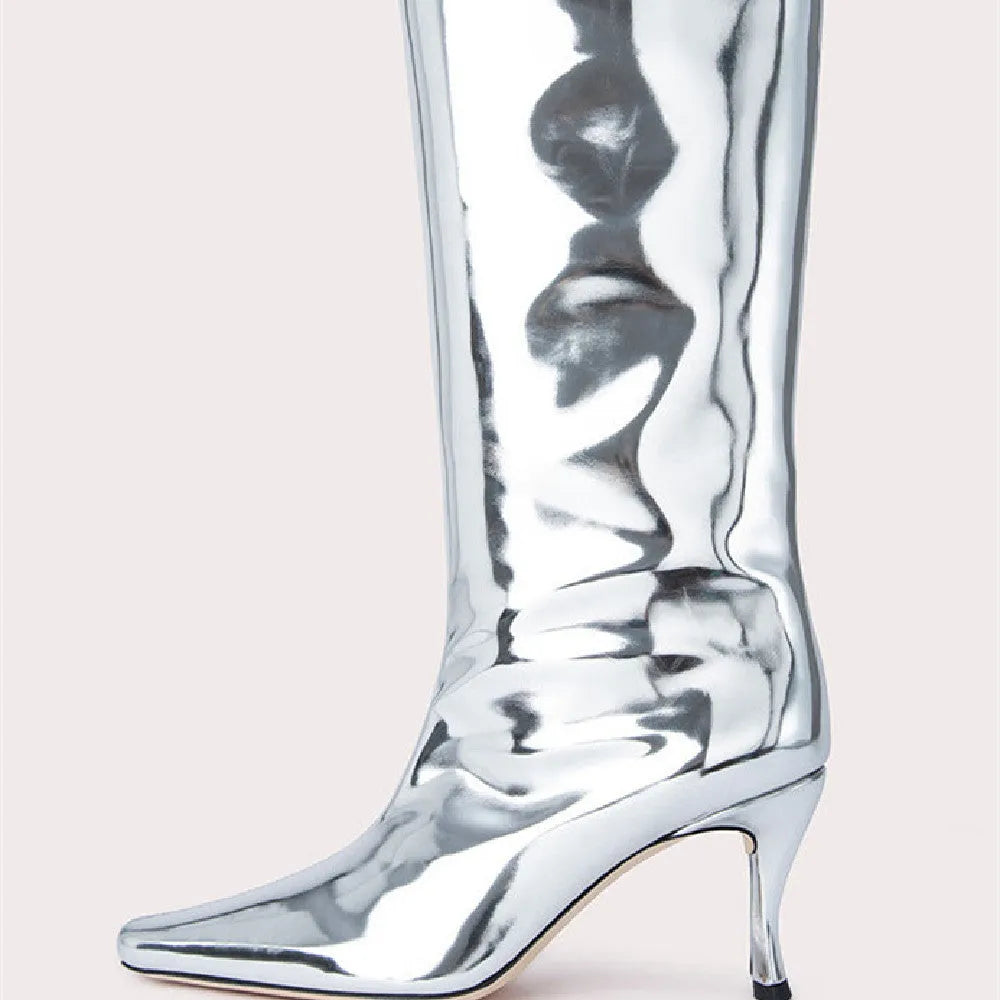 Women's square toe ankle cowboy boots in microfiber, shown in one of the available colours.