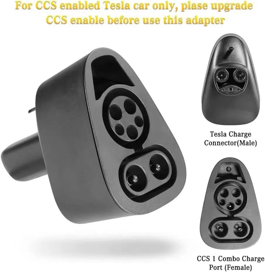Black Tesla 80A charging plug conversion head adapter for EV charging stations