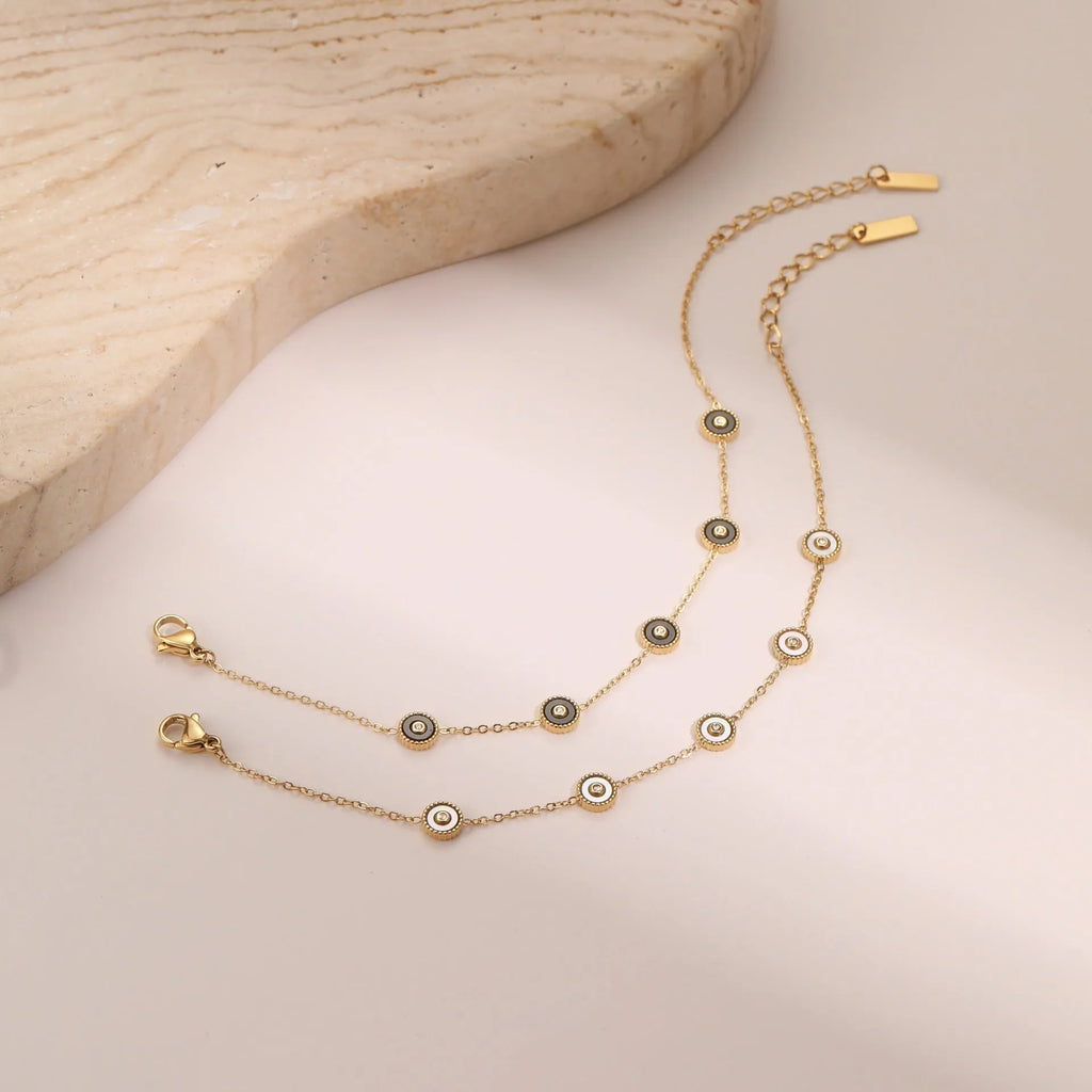 Gold-plated fritillary geometric bracelet and necklace set for women