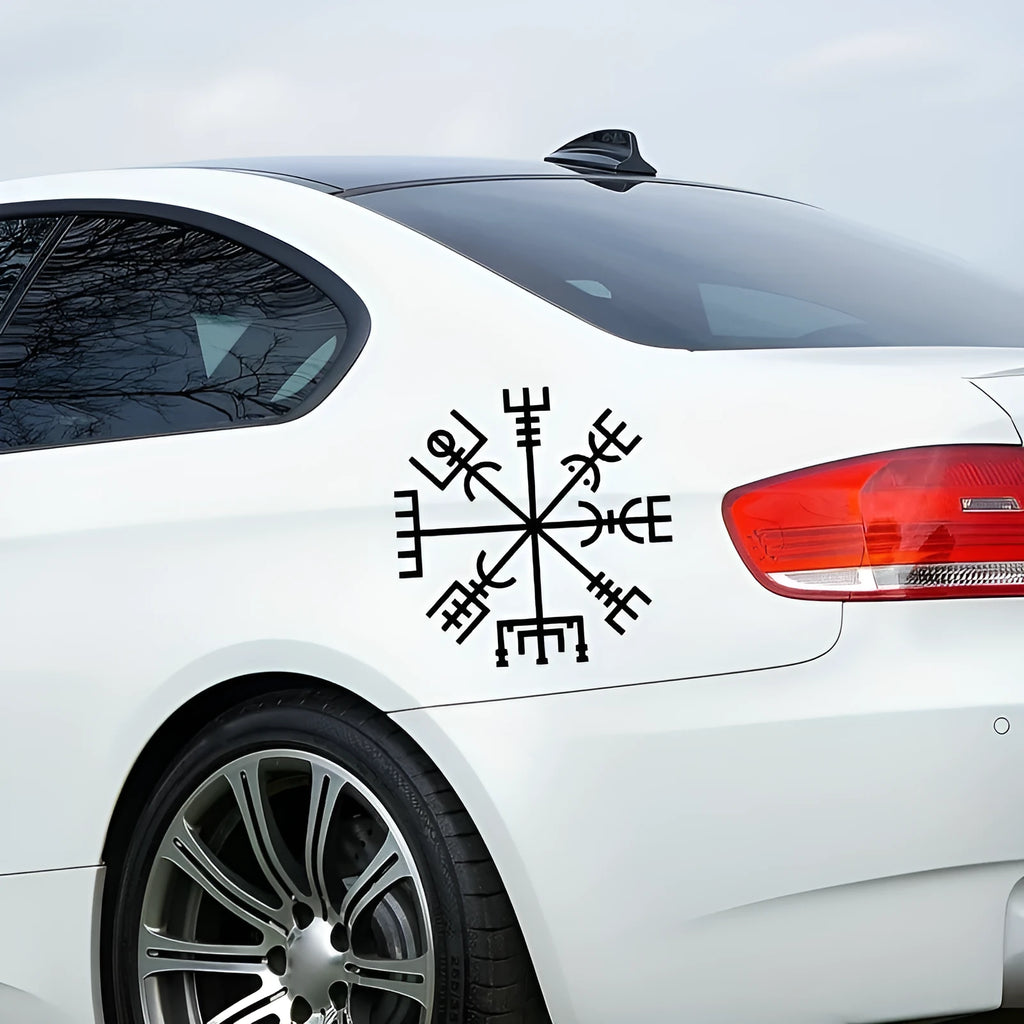 Square 13cm vegetarian no charm vinyl car and notebook sticker on white background.