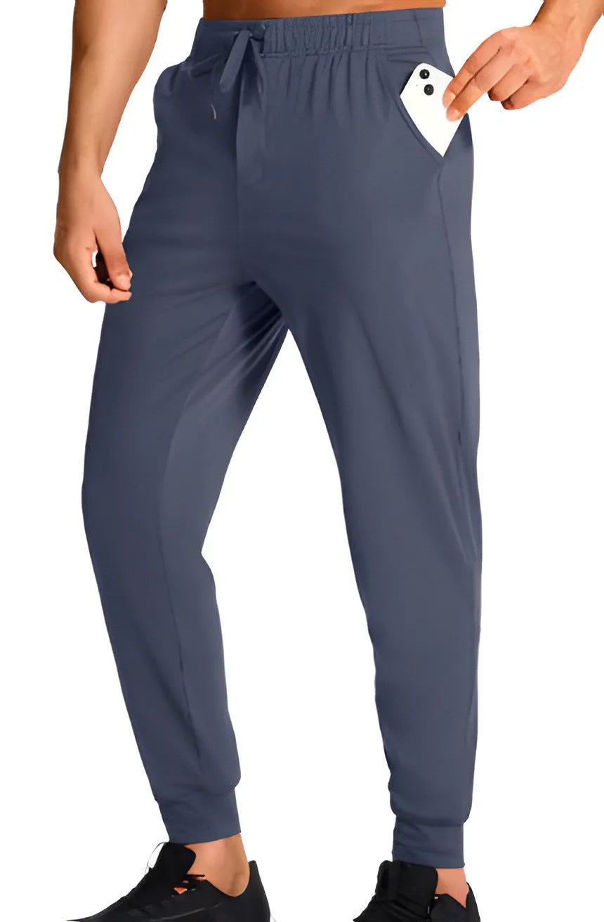 Men's loose casual trousers in solid colour available in multiple sizes