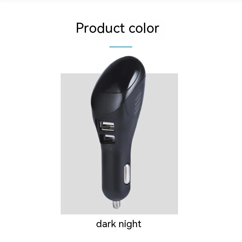 White car USB charger and negative ion air purifier with compact dimensions