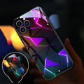 Xpress 14 tempered glass iPhone case with illuminated notification light on a phone.