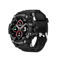 Black or green T6 tactical rugged smart watch on wrist with 1.3-inch screen and alloy case.