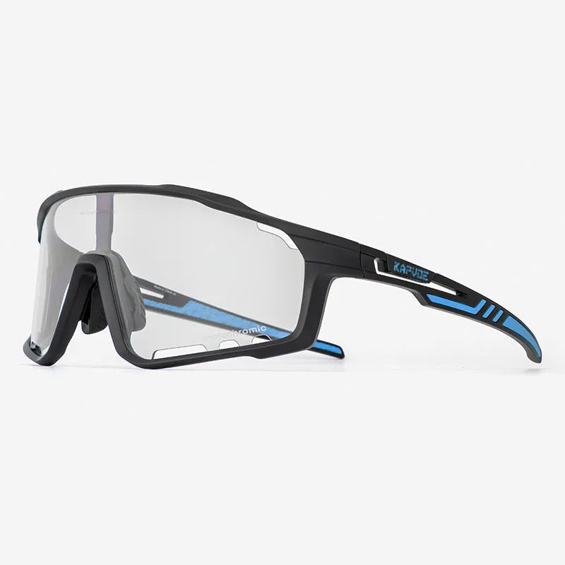 Colour-changing cycling sunglasses with photochromic lens and TR90 frame