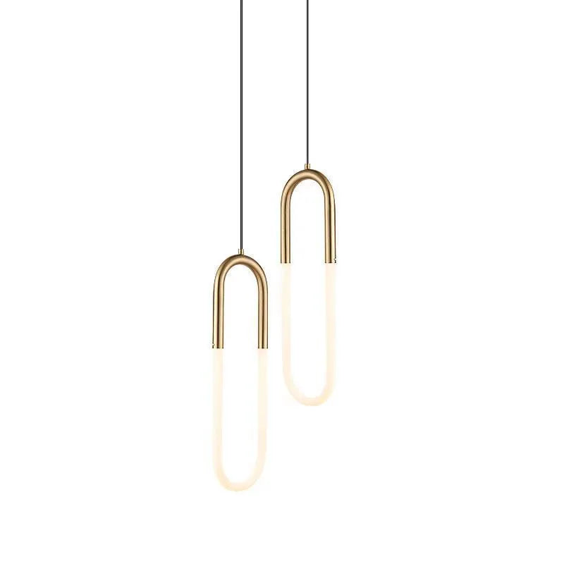 Nordic minimalist U-shaped bedside pendant lamp with three light modes