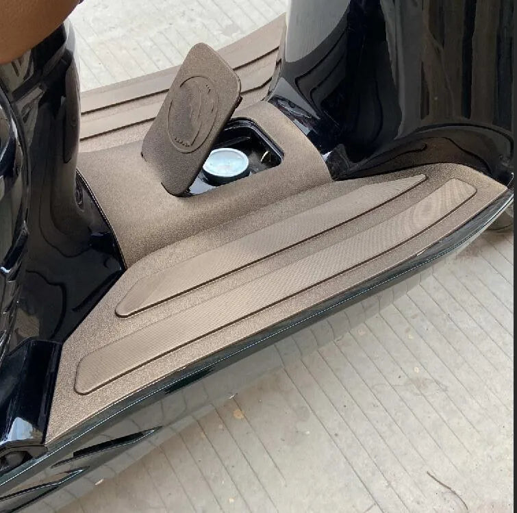 3D rubber motorcycle front foot pad in black grey or bronze gold with optional tank port opening