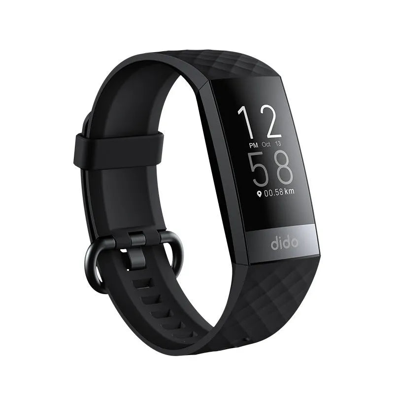 Y6 Black smart bracelet with screen displaying health metrics like ECG, blood pressure, and blood oxygen.