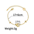 Women's stainless steel and resin double layer heart bracelet with electroplated finish