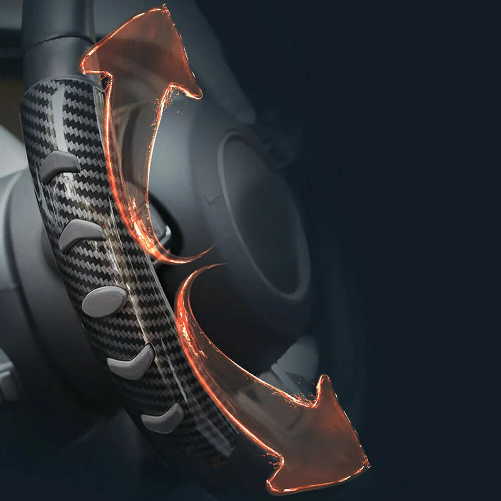 Carbon fibre black fibre steering wheel anti-slip sleeve for 38cm diameter car wheels.