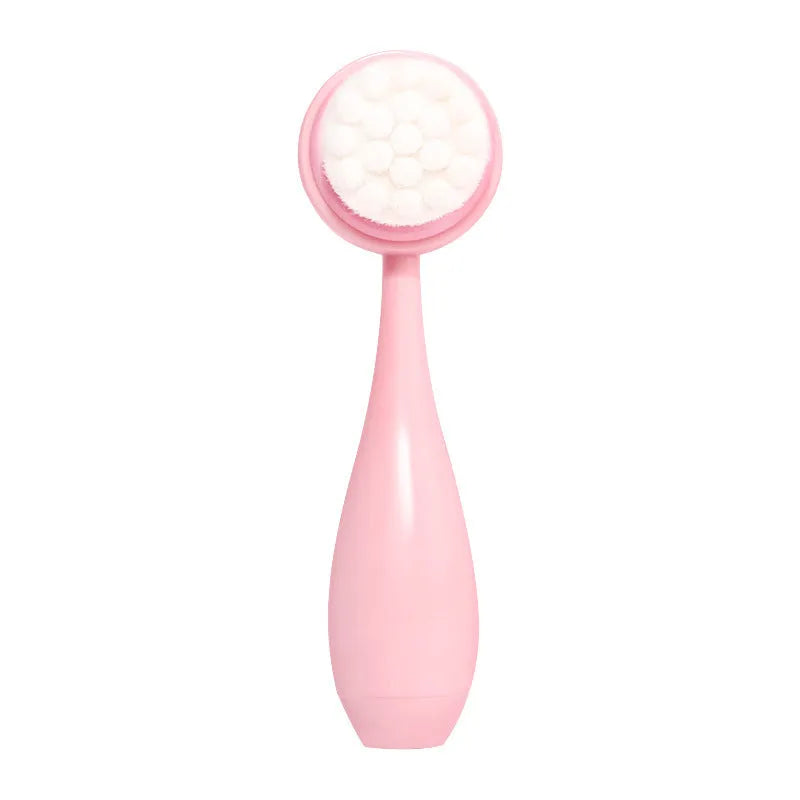 Facial brush set with coral fleece hair band and nylon bristle brush in multiple colour options