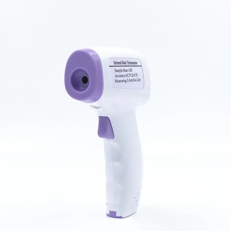 White digital thermometer with non-contact infrared sensor for temperature measurement