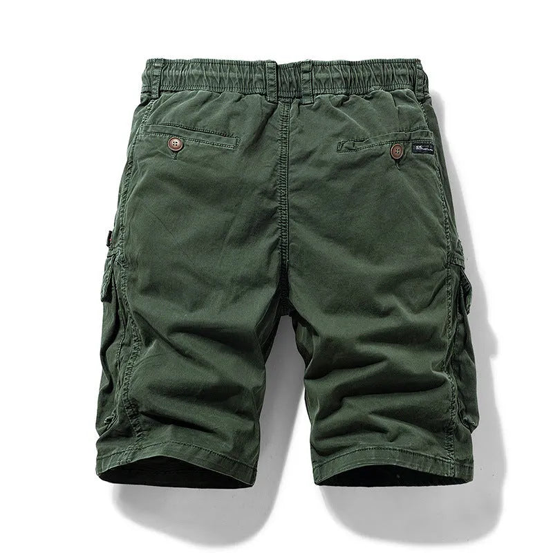Men's summer shorts with multiple zipper pockets in cotton fabric available in four colours