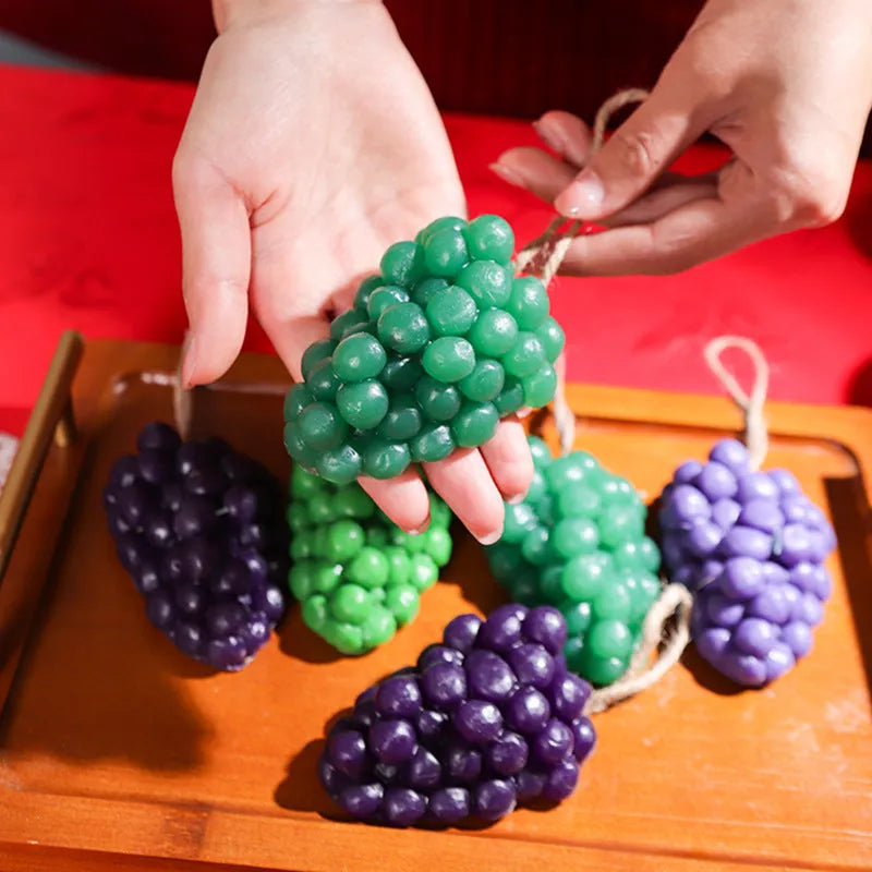 Grape handmade soap bar in purple colour with grape cluster design