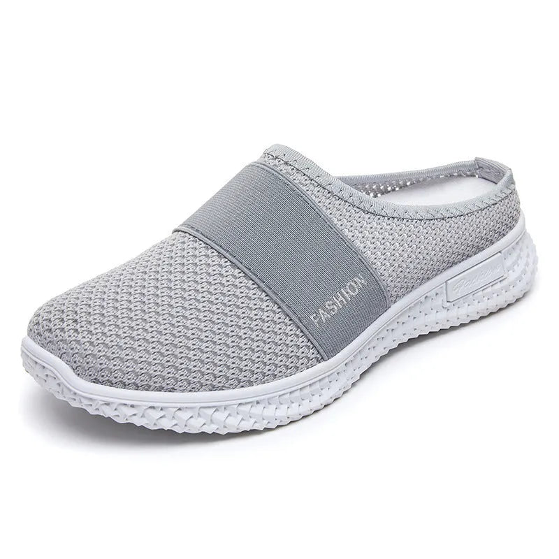 Women's flat heel casual shoes with mesh upper and hollow out design in multiple colours