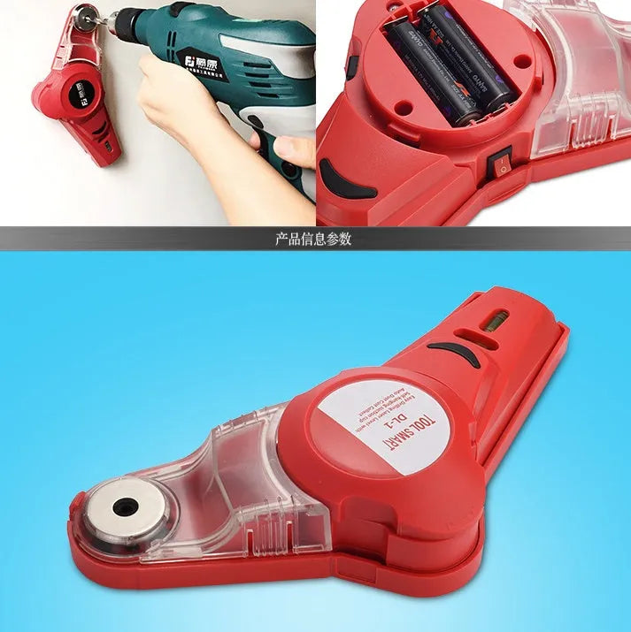 Red portable laser positioning level with punching function for woodworking and decoration tasks