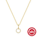S925 sterling silver necklace with geometric pendant and gold colour plating on adjustable chain