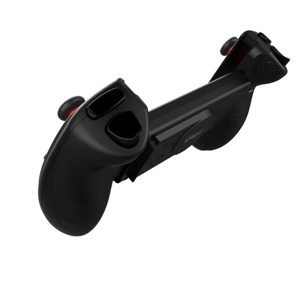 Red telescopic gamepad controller with Bluetooth 4.0 and USB connectivity for Android, iOS, and PC gaming