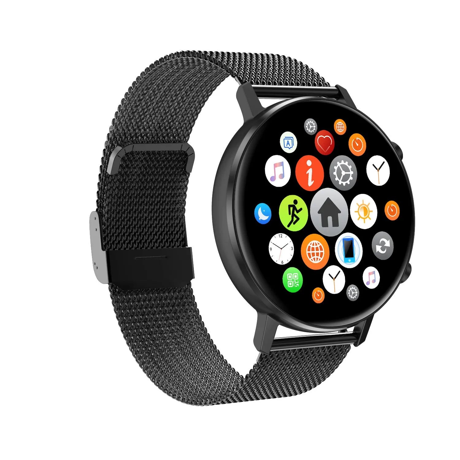 DT96 smart bracelet with stainless steel wristband and 1.3-inch display in three colour options