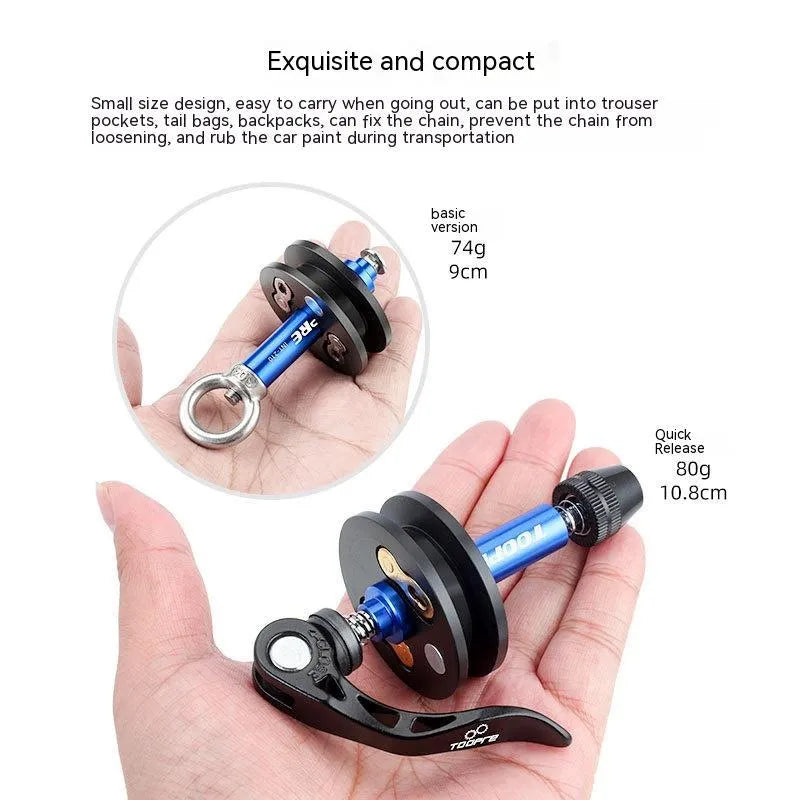 Aluminium alloy bicycle chain holder tool with multiple maintenance functions
