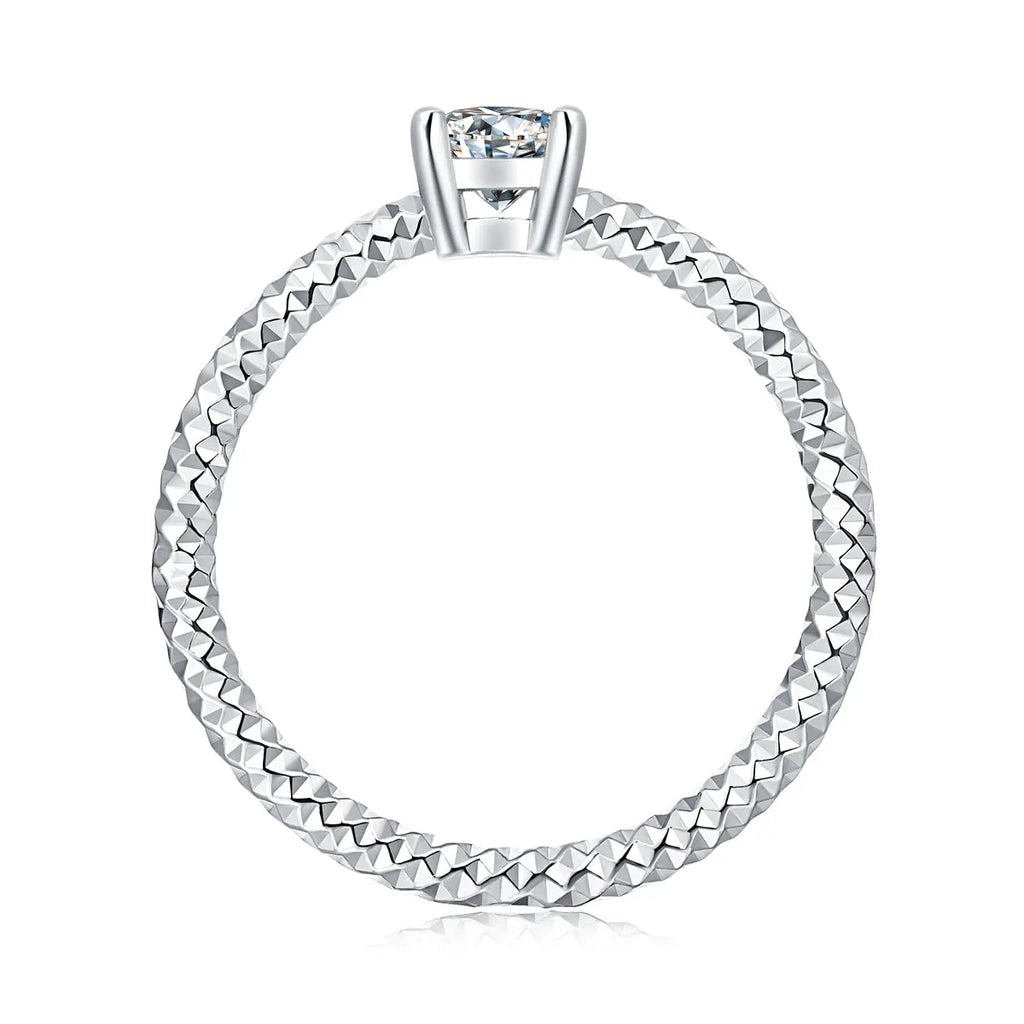 The Bond moissanite wedding ring set with 0.5ct stone platinum-plated S925 silver gift box