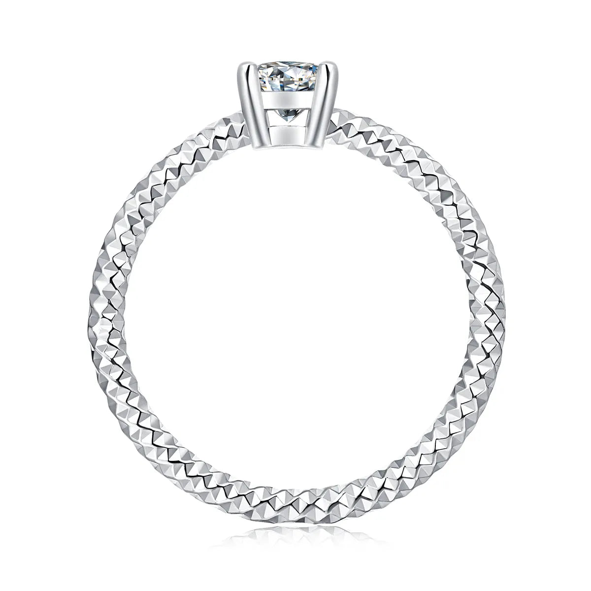 The Bond moissanite wedding ring set with 0.5ct stone platinum-plated S925 silver gift box